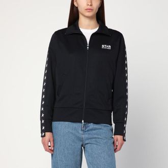 Golden Goose Black zip sweatshirt with stars