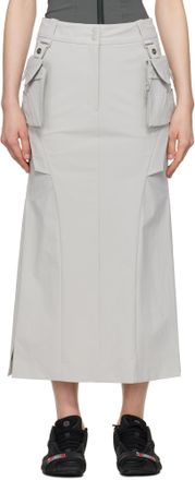 スカート a Ferretti Grey Virgin Wool Midi Skirt Alberta Ferretti Virgin Wool Midi Length Skirt - Grey Skirts