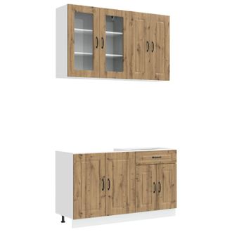 vidaXL Unidad De Cocina Kalmar 4 Uds. Roble Artisan Vidaxl