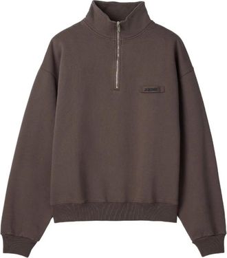 Jacquemus Gros Grain Sweatshirt - Heren - Sweatshirts - Bruin - L - Nylon - Hoodies & sweatvesten