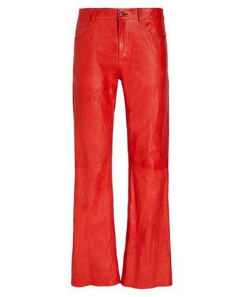 8 by YOOX CRACKED LEATHER FLARE PANTS