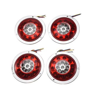 OEM Paquete De 4 Luces Traseras Redondas De 19 Led Con Funci&oacute;n De Freno/parada/intermitente Para Remolque, Cami&oacute;n Y Furgoneta