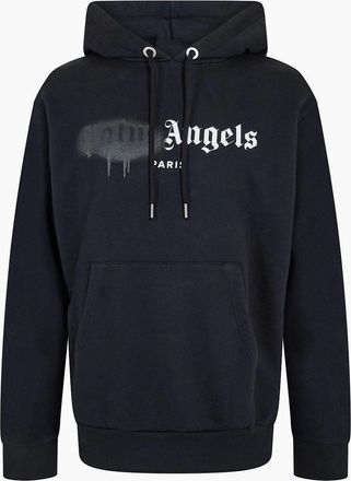 Palm Angels Mens Palm Paris Hoody - Black - Size: 44