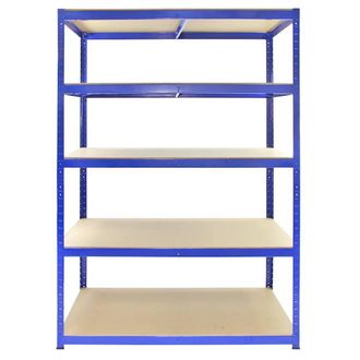 MonsterShop Monster Racking T-Rax Strong Storage Shelves, Blue, 120cm W, 60cm D in Blue