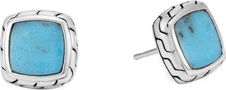 John Hardy Classic Chain Silver Turquoise Studs