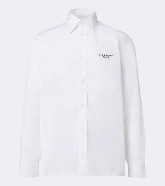 Givenchy Logo embroidered cotton poplin shirt