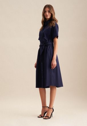 Seidensticker Sommerkleid »Schwarze Rose« Kurzarm Kragen Uni