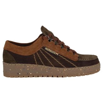 Mephisto Donkerbruine veterschoen Rainbow - Heren - Sneakers - Bruin - 46 1/2 EU - Su&egrave;de - Schoenen