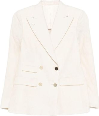 L.B.M. 1911 L. B.M. 1911 Womens Linen Blend Double-Breasted Jacket