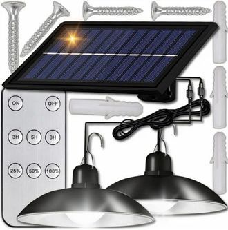 OEM L&aacute;mpara Solar Led, L&aacute;mpara De Ara&ntilde;a Doble Colgante, Panel Separado, 2 L&aacute;mparas De Jard&iacute;n