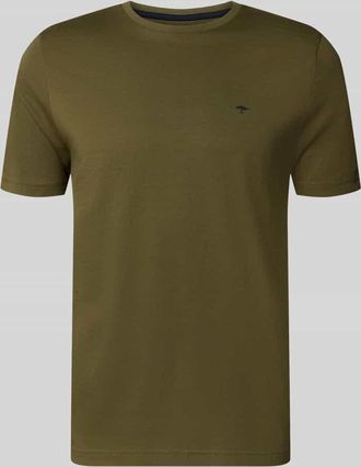 Fynch-Hatton Fynch-Hatton T-Shirt mit Rundhalsausschnitt und Label-Stitching in Oliv, Gr&ouml;&szlig;e 3XL