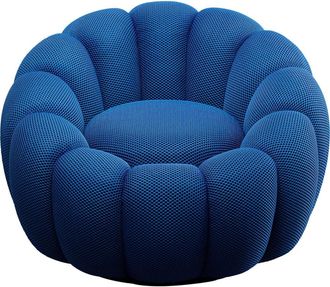 Kare Design Sill&oacute;n giratorio peppo bloom azul 66x94 cm