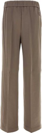 Moncler Womens Bottoms Trousers Brown Nylon Cotton Elastane