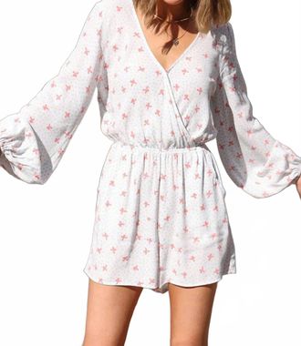 Lovestitch Neve Polka Dot And Floral Pattern Romper In Ivory