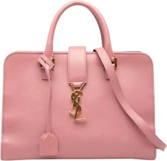 Saint Laurent Pre-owned Handbags, female, Pink, Size: ONE SIZE Pre-owned Monogram Cabas