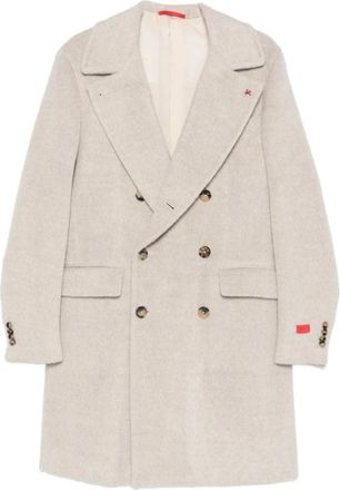 Isaia Jas - Heren - Mantel - Beige - L - Jassen
