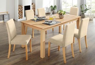 HOME AFFAIRE Essgruppe Set, 7 Stk. tlg. Tischgruppe im Landhaus Stil, Tisch, 6 Stühle