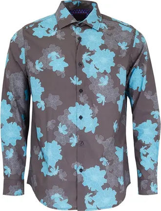 Lords of Harlech Norman Button-Up Shirt in Softbloom Slate at Nordstrom, Size Xx-Large