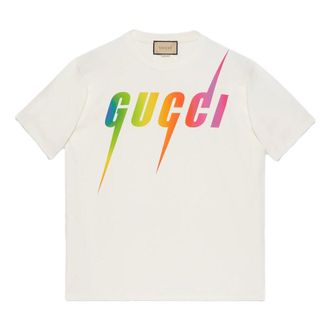 Gucci print cotton T-shirt off white 616036-XJFF9-9095