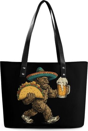 Generic Mexican Bigfoot Tote Bags for Women Cute Shoulder Purses Handbags