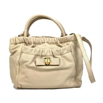 Ferragamo Pre-owned Handbags, female, Beige, Size: ONE SIZE Pre-owned Leather handbags