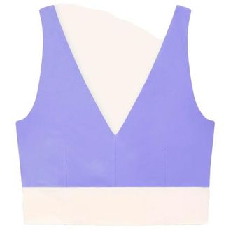 Mymarini Yoga Top Bikini-Top f&uuml;r Damen | lila/wei&szlig;