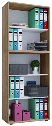 ebuy24 Ebuy24 - Estante De Madera Vcm De Pie Gabinete De Archivo De Ahorro De Espacio Dimensiones Aprox. B. 70 X Al. 184 X T. 37 Cm Estante Elegante De Pie E