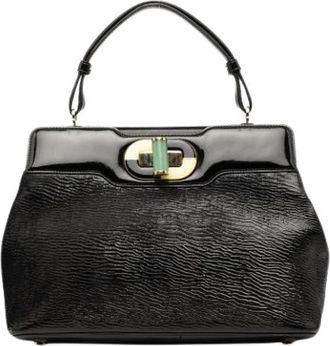 Bulgari Pre-owned Satchel Bag - Dames - Vintage Handtas - Zwart - ONE Size - Leer - Vintage