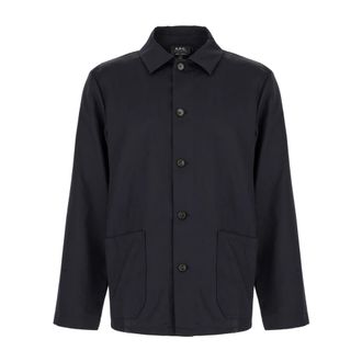 A.P.C. Kerlouan Jacket - Heren - Zomerjassen - Blauw - S - Wol - Jassen