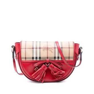 Burberry Pre-owned Burberry Patent and Haymarket Check Coated Canvas Maydown Crossbody Ladies Y1WT3YYXI86IW3LF