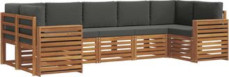 vidaXL Conjunto De Sof&aacute;s De Exterior 7 Uds. Natural Y Antracita Vidaxl