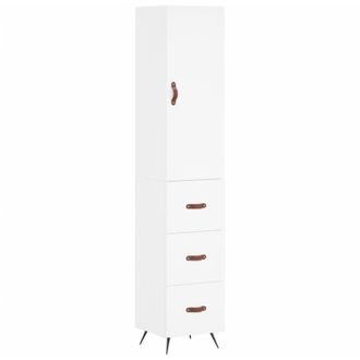 vidaXL Aparador Alto Madera Contrachapada Blanco 34,5x34x180 Cm Vidaxl