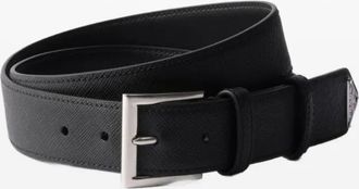 Prada Saffiano leren riem - Zwart