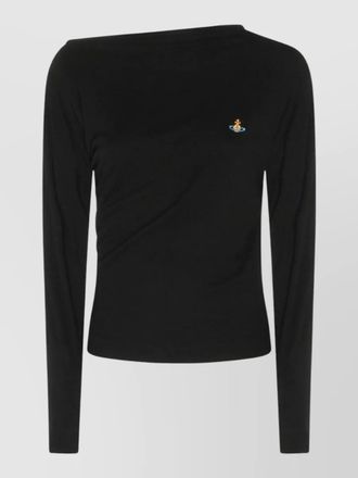 Vivienne Westwood long sleeve asymmetric ribbed knit top