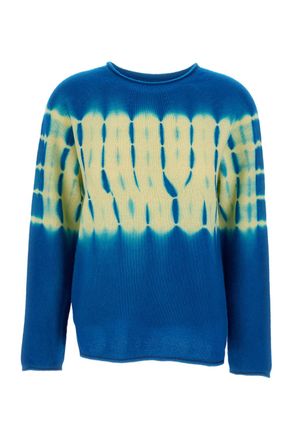 Suzusan Shibori-Effect Cashmere Crew Neck Pullover