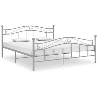 Berkfield Home Bed Frame Grey Metal 140x200 cm