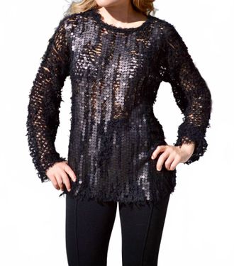 Avi&ugrave; Knit & Sequin Sweater In Black