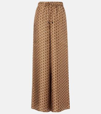 Max Mara Clarino printed silk twill palazzo pants