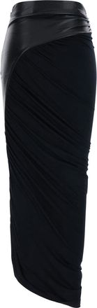 Andamane Womens Skirt Ursula Black Ecoleather Viscose