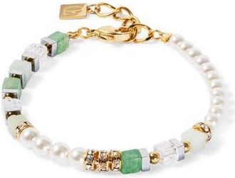 Coeur de Lion Precious Fusion Offset Gold Bracelet in Green at Nordstrom, Size 8.25