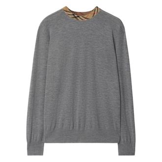 Burberry Check-trim Wool Sweater
