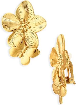 Karine Sultan Bloom Clip-On Earrings in Gold at Nordstrom