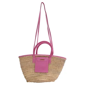 Jacquemus Le Panier Tote Bag in Pink Raffia