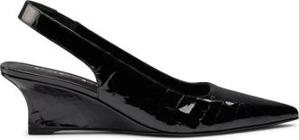 Stuart Weitzman Vinnie Slingback Wedge 50 - Dames - Schoenen - Zwart - Maat: 42 EU