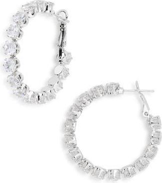 Tasha Stone Hoop Earrings in Silver at Nordstrom Rack