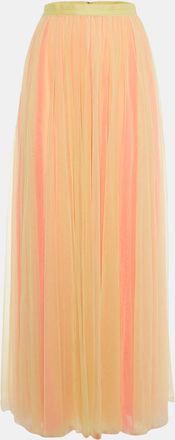 Needle & Thread Yellow/Pink Two Tone Tulle Maxi Skirt S