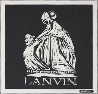 Lanvin Mother & Daughter Printed Silk Scarf in Black/white at Nordstrom