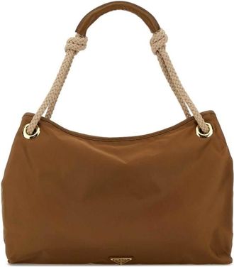 Prada Caramel Fabric Shopping Bag