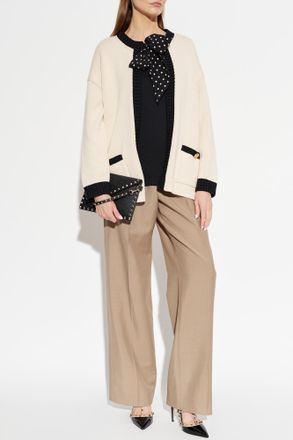 Valentino Garavani Turtleneck With An Application In The Shape Of A Logo, Womens, Black