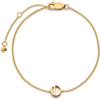 Monica Vinader Initial Chain Bracelet in 18K Gold Vermeil O at Nordstrom